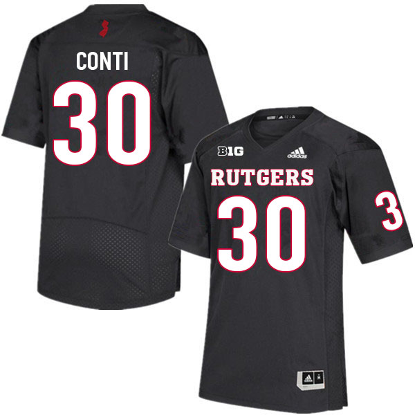 Men #30 Chris Conti Rutgers Scarlet Knights College Football Jerseys Sale-Black